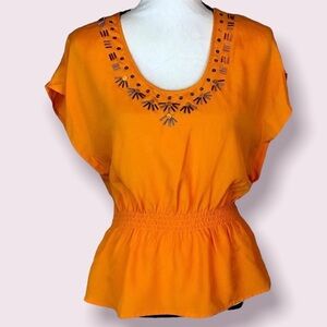 NWT! Selena & Maria Bat Wing Orange Top Extra Small